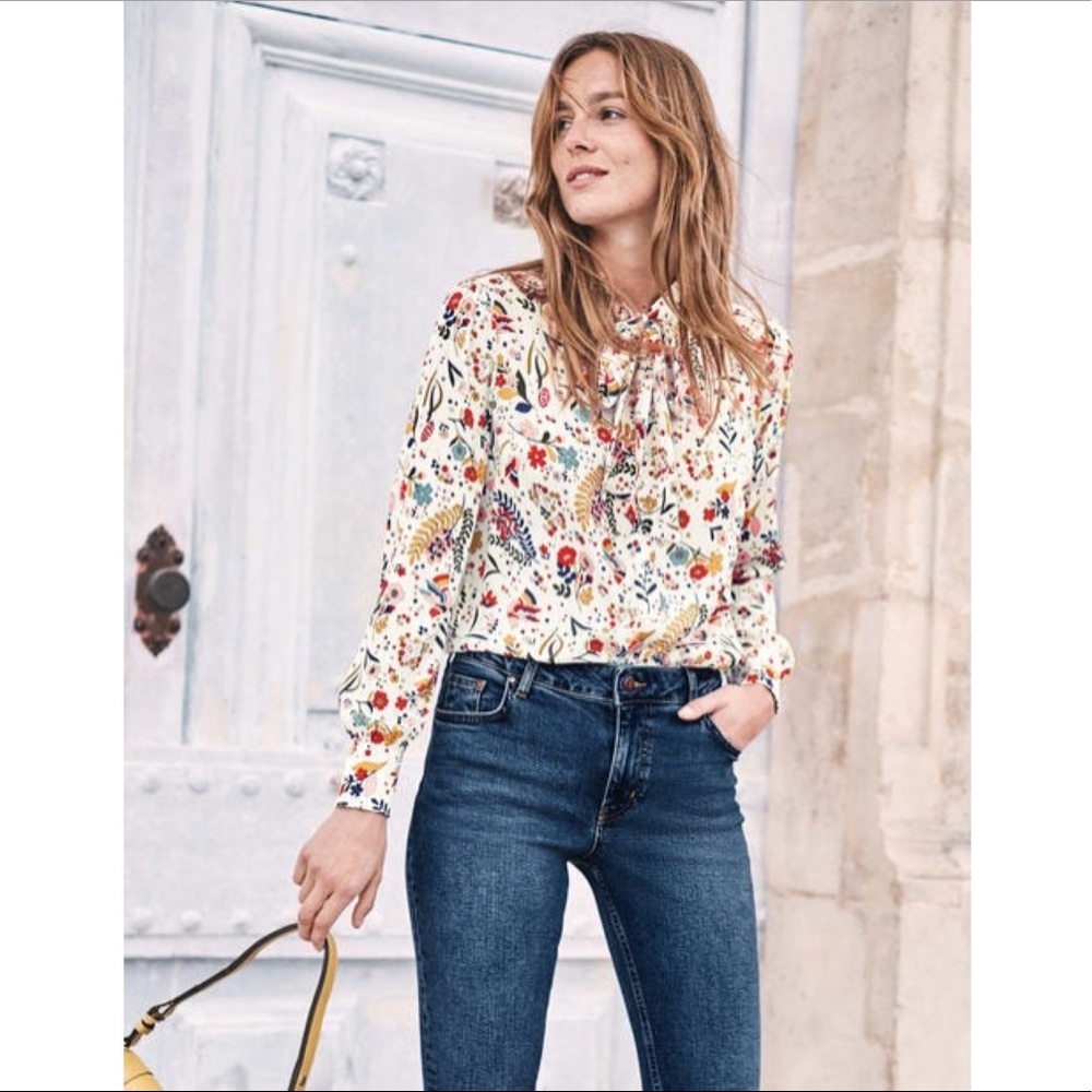 Boden Thelma Tie-Neck Blouse